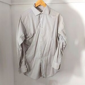 Calvin Klein| mens dress shirt black and white checker gingham